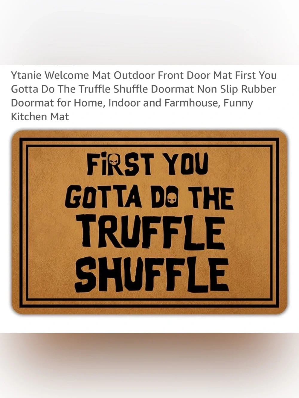 The Goonies Door Mat - Truffle Shuffle - 24” x 16” - low profile - NEW!
